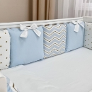 Set lenjerie patut bebe 7 piese Dots albastru (5)